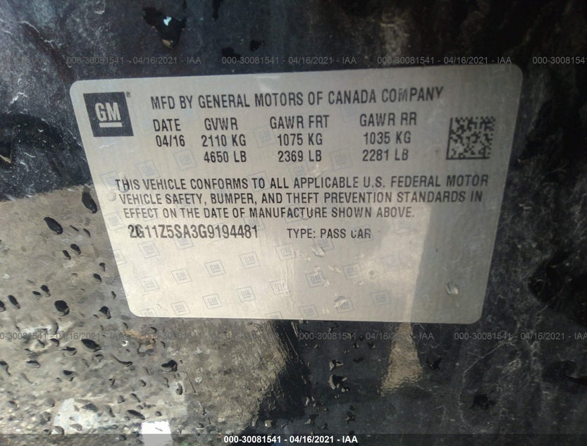 2G11Z5SA3G9194481