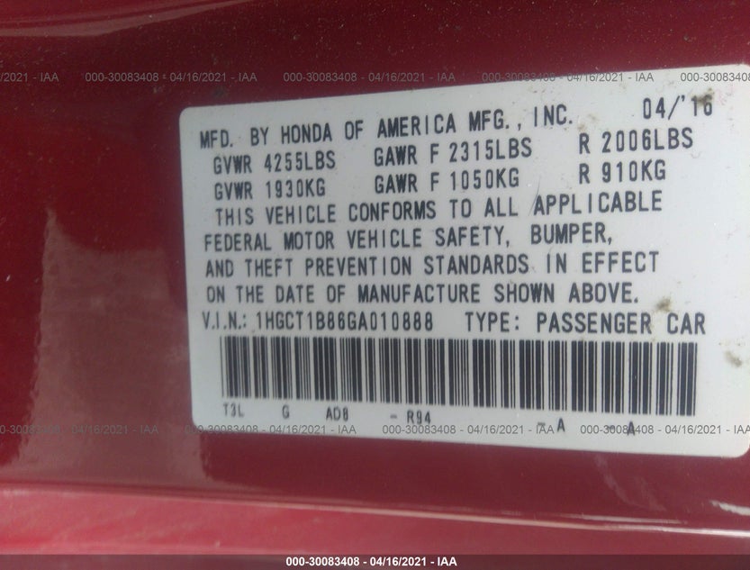 1HGCT1B86GA010888