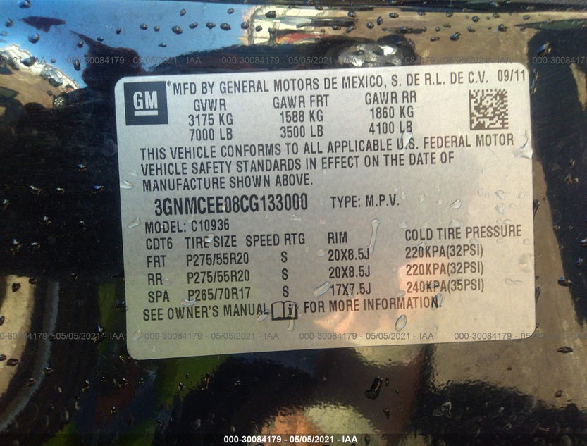 3GNMCEE08CG133000