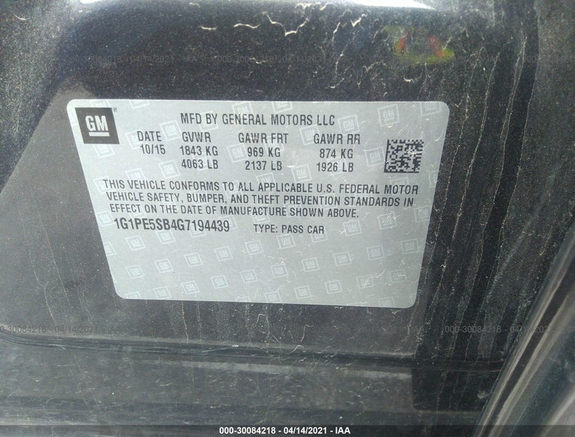 1G1PE5SB4G7194439