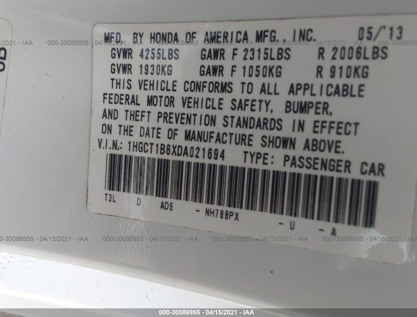 1HGCT1B8XDA021694
