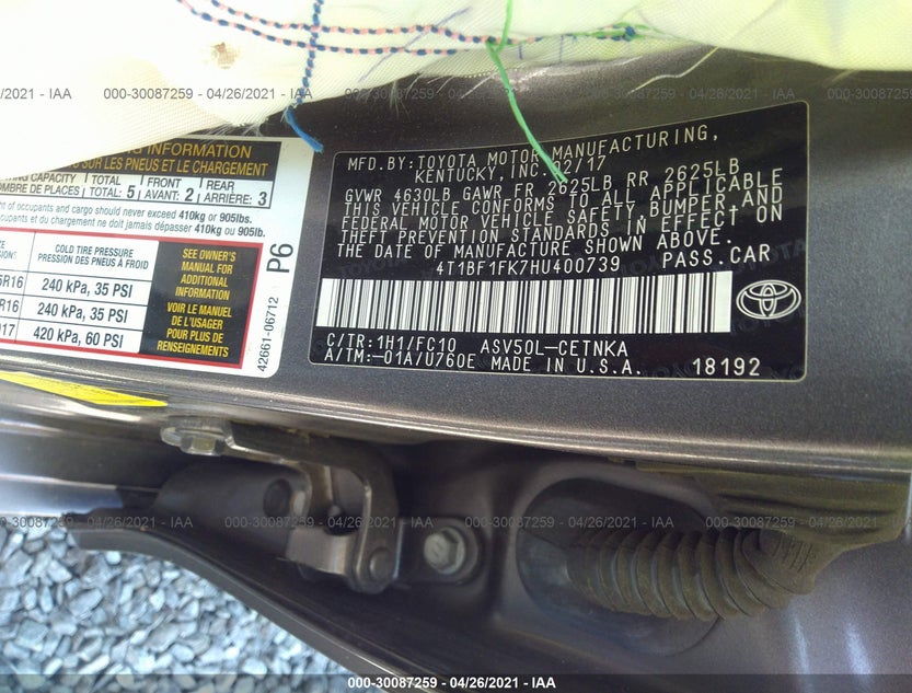 4T1BF1FK7HU400739