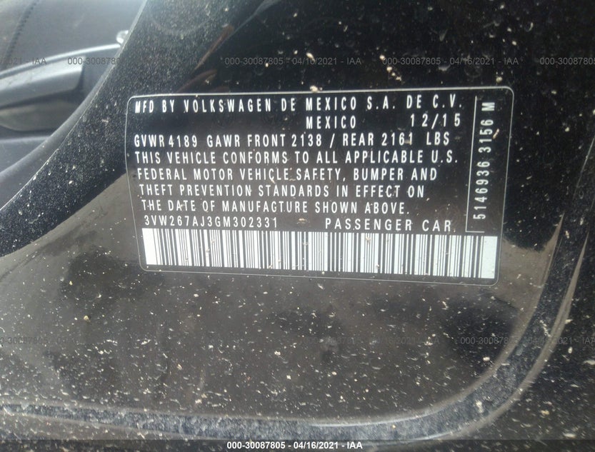 3VW267AJ3GM302331