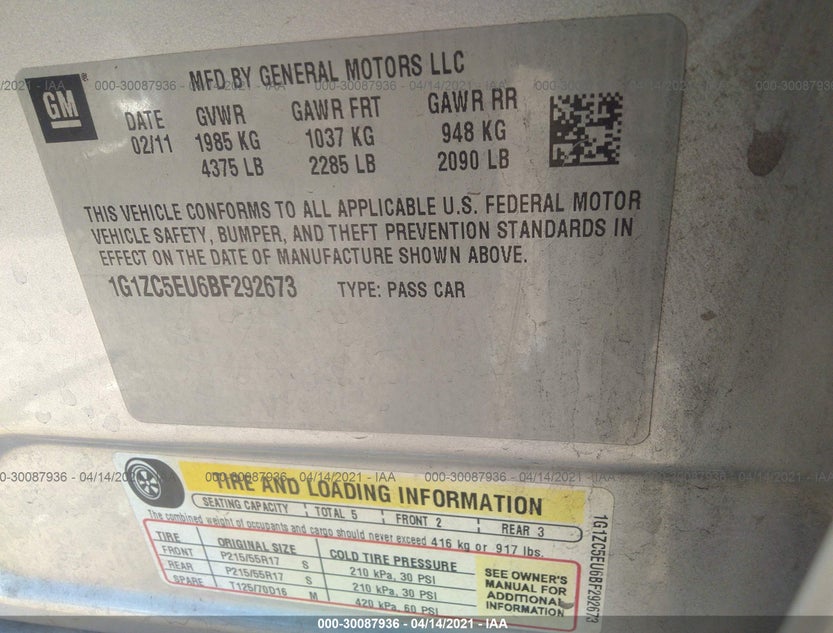 1G1ZC5EU6BF292673