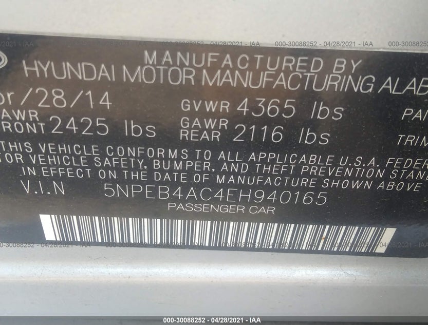 5NPEB4AC4EH940165