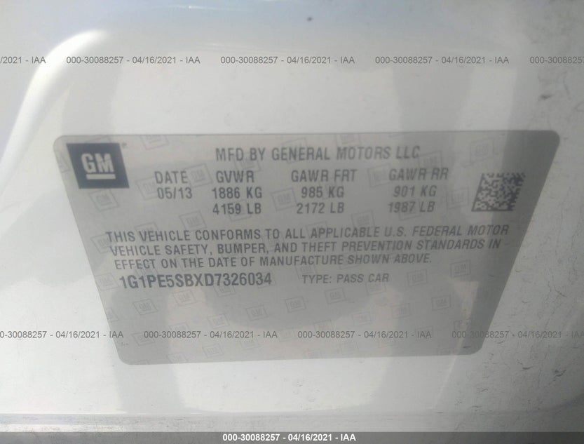 1G1PE5SBXD7326034