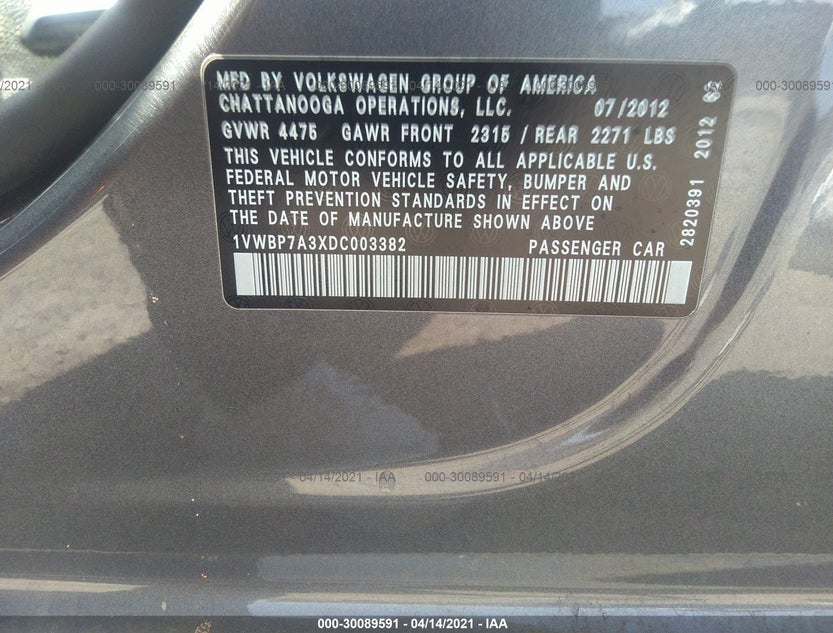 1VWBP7A3XDC003382