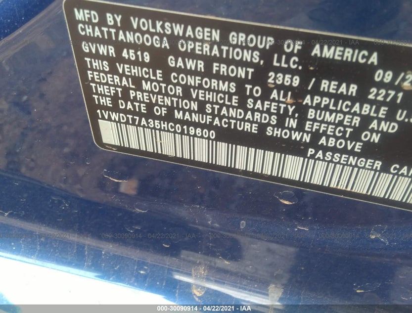 1VWDT7A35HC019600