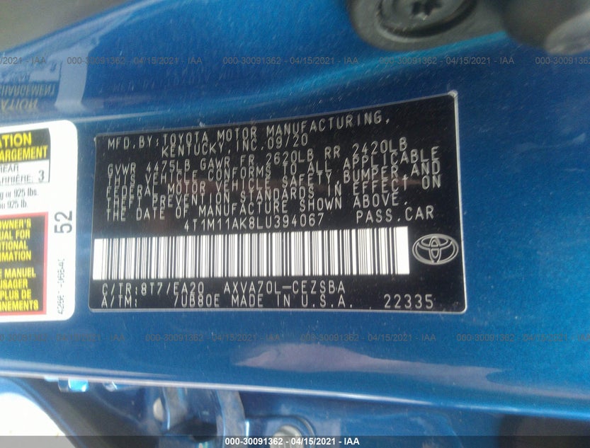 4T1M11AK8LU394067