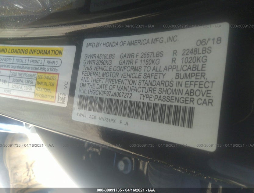 1HGCV3F97JA007272