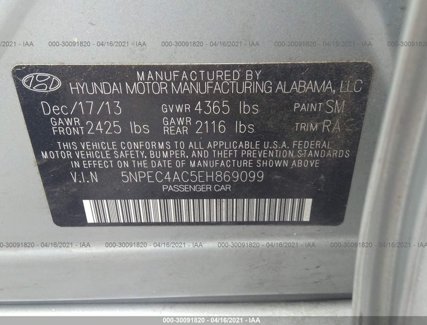 5NPEC4AC5EH869099