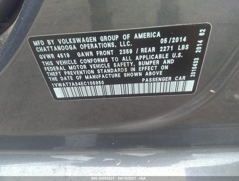 1VWAT7A34EC105950