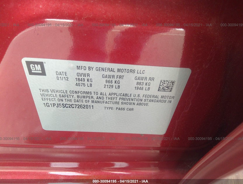 1G1PJ5SC2C7262011