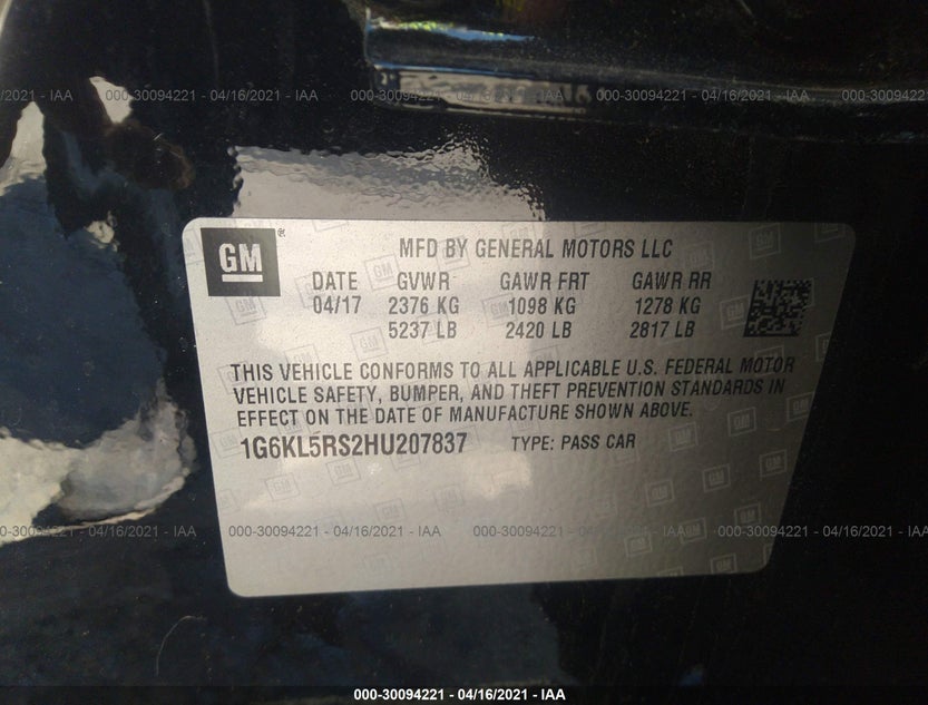 1G6KL5RS2HU207837