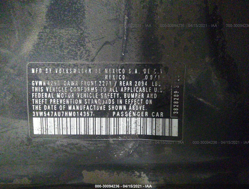 3VW547AU7HM014357