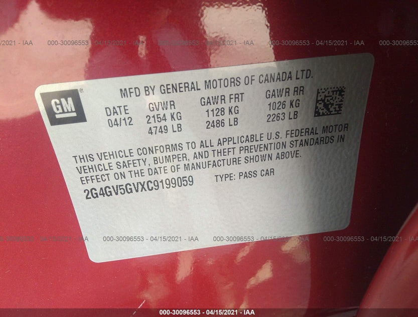 2G4GV5GVXC9199059