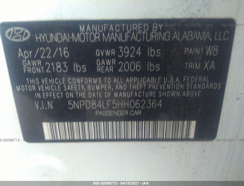 5NPD84LF5HH062364