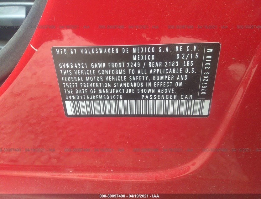 3VWD17AJ0FM301076