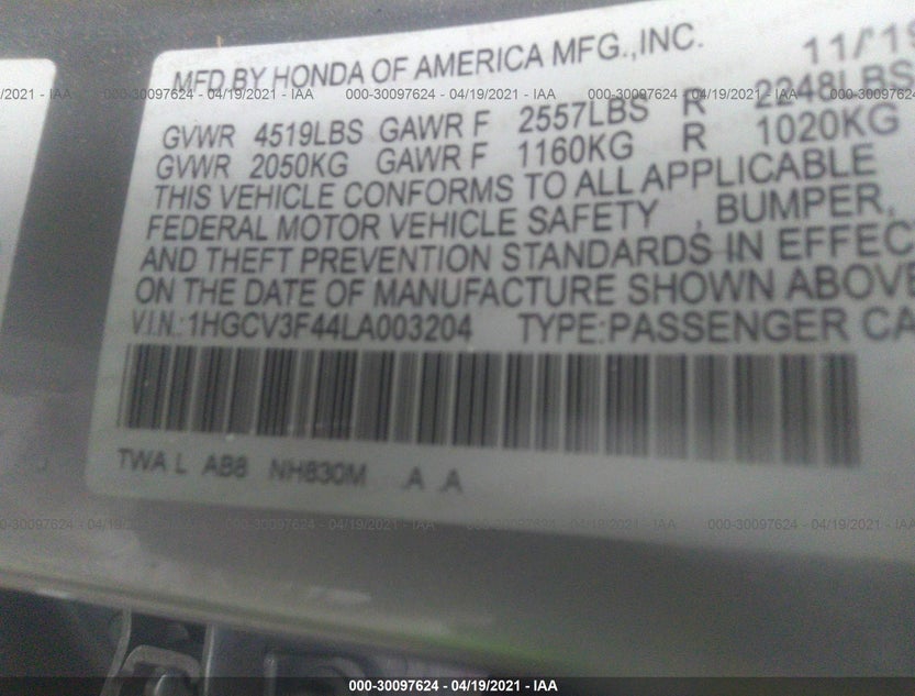1HGCV3F44LA003204