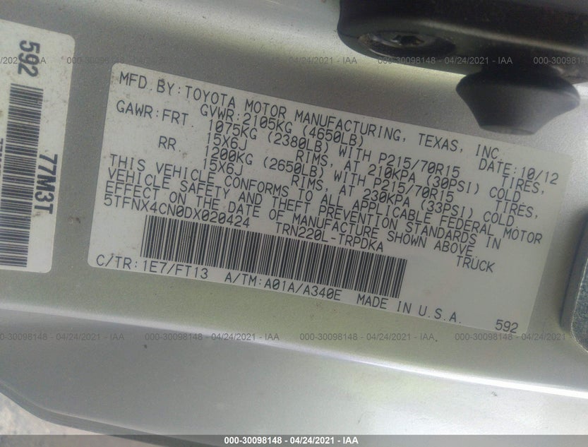 5TFNX4CN0DX020424