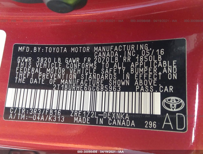 2T1BURHE6GC685963