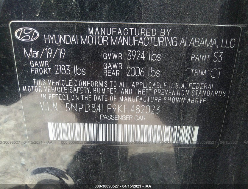 5NPD84LF9KH482023