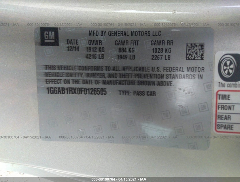 1G6AB1RX0F0126505