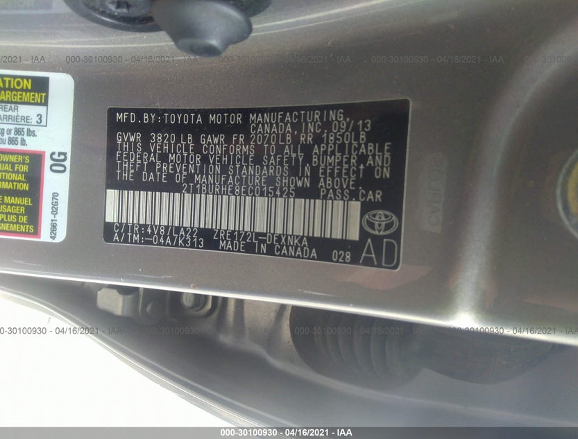 2T1BURHE8EC015425