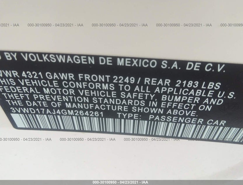 3VWD17AJ4GM264261