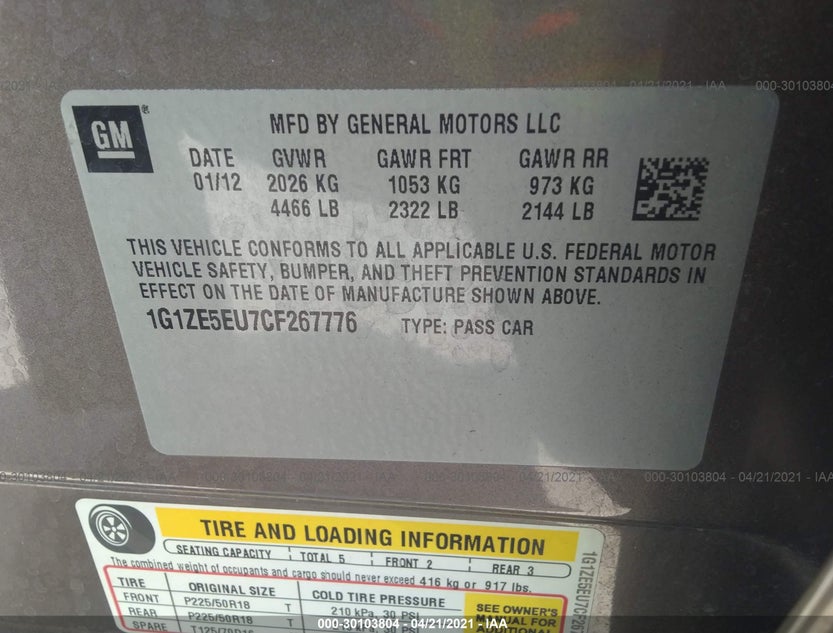 1G1ZE5EU7CF267776