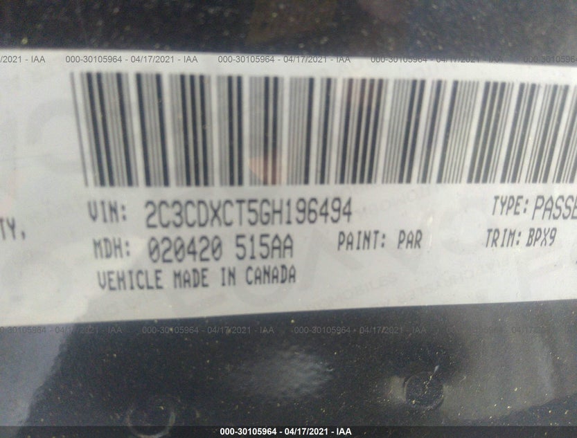 2C3CDXCT5GH196494