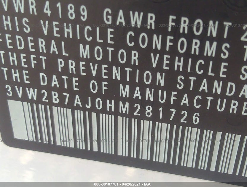 3VW2B7AJ0HM281726