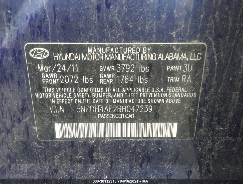5NPDH4AE2BH047239