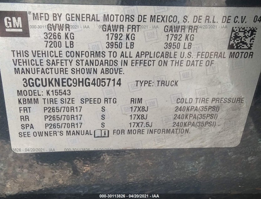 3GCUKNEC9HG405714