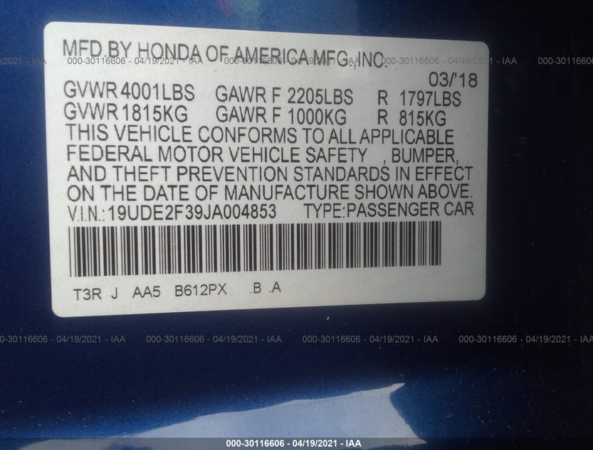 19UDE2F39JA004853