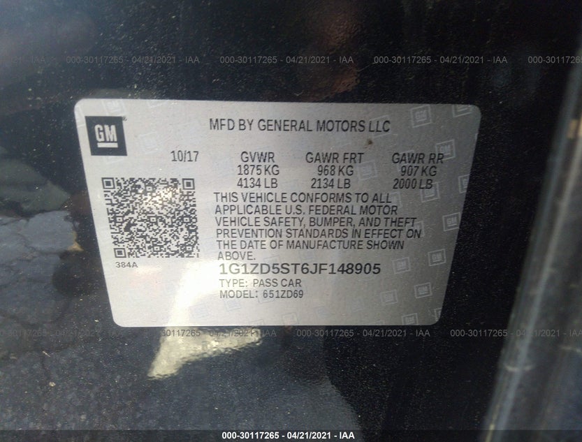 1G1ZD5ST6JF148905
