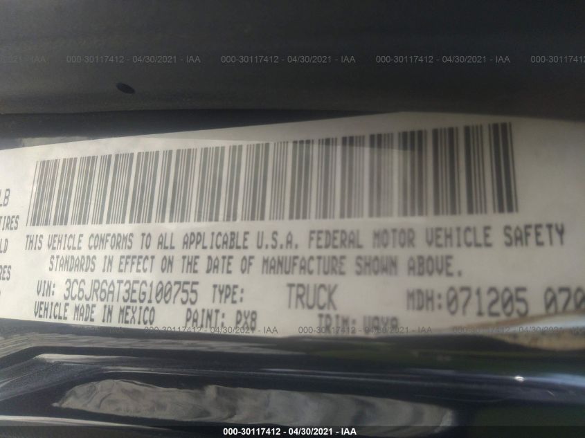 2014 Ram 1500 Express VIN: 3C6JR6AT3EG100755 Lot: 30117412