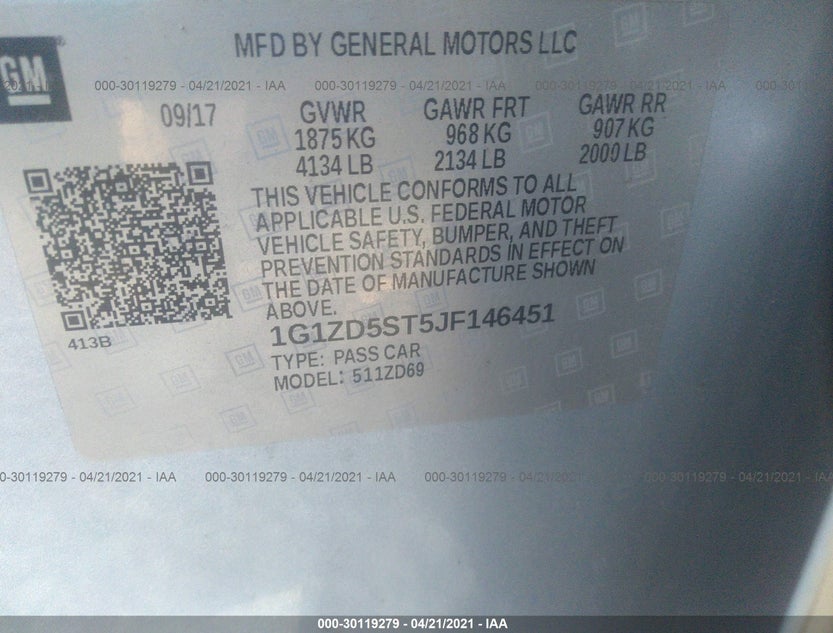 1G1ZD5ST5JF146451