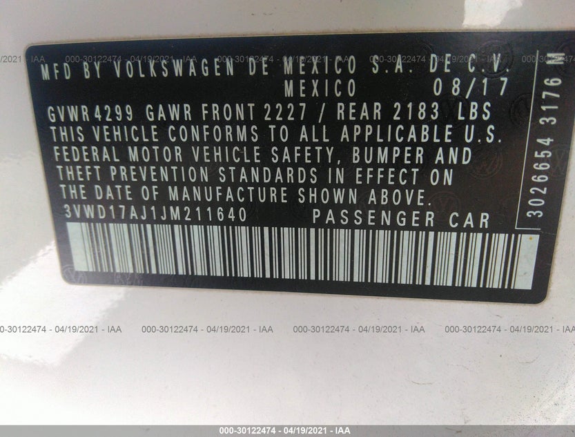 3VWD17AJ1JM211640