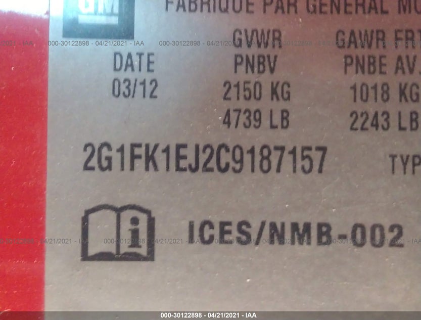 2G1FK1EJ2C9187157