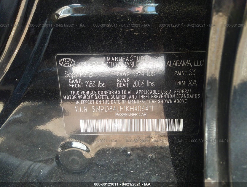 5NPD84LF1KH406411