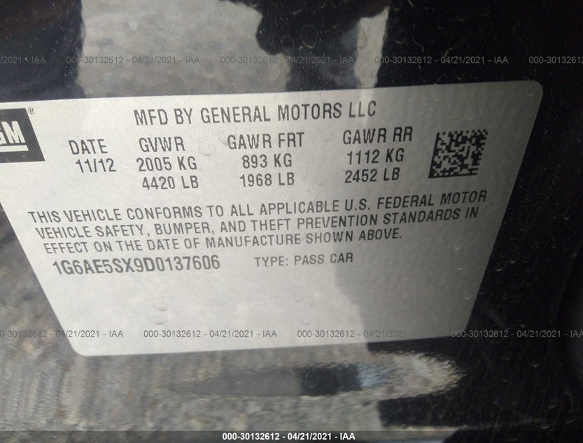 1G6AE5SX9D0137606