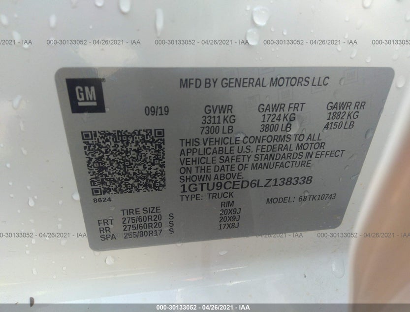 1GTU9CED6LZ138338