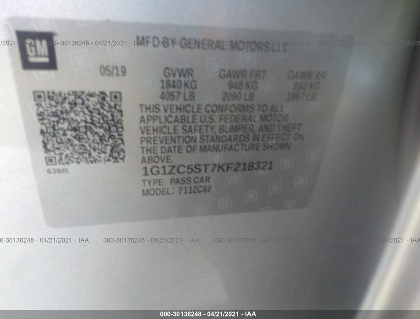 1G1ZC5ST7KF218321