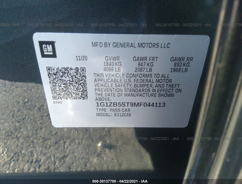 1G1ZB5ST9MF044113