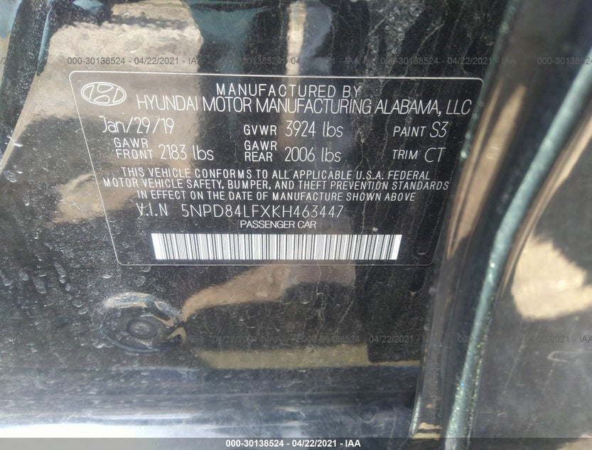 5NPD84LFXKH463447