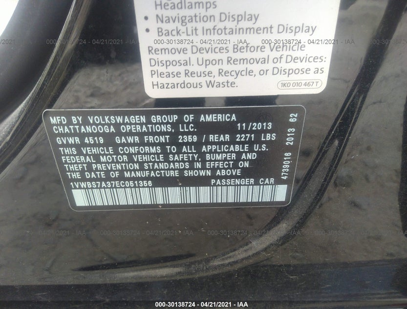 1VWBS7A37EC051356