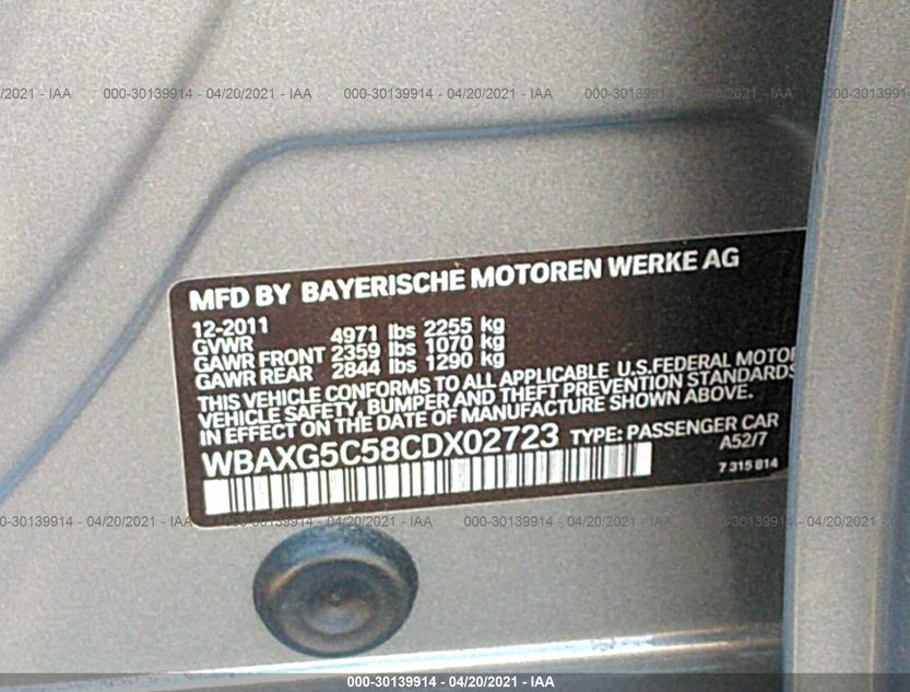 WBAXG5C58CDX02723