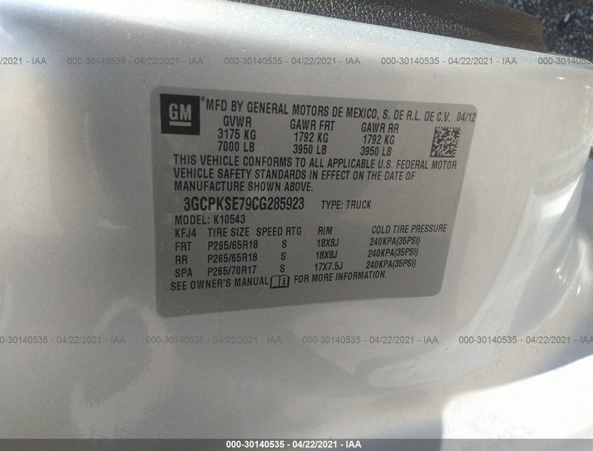 3GCPKSE79CG285923
