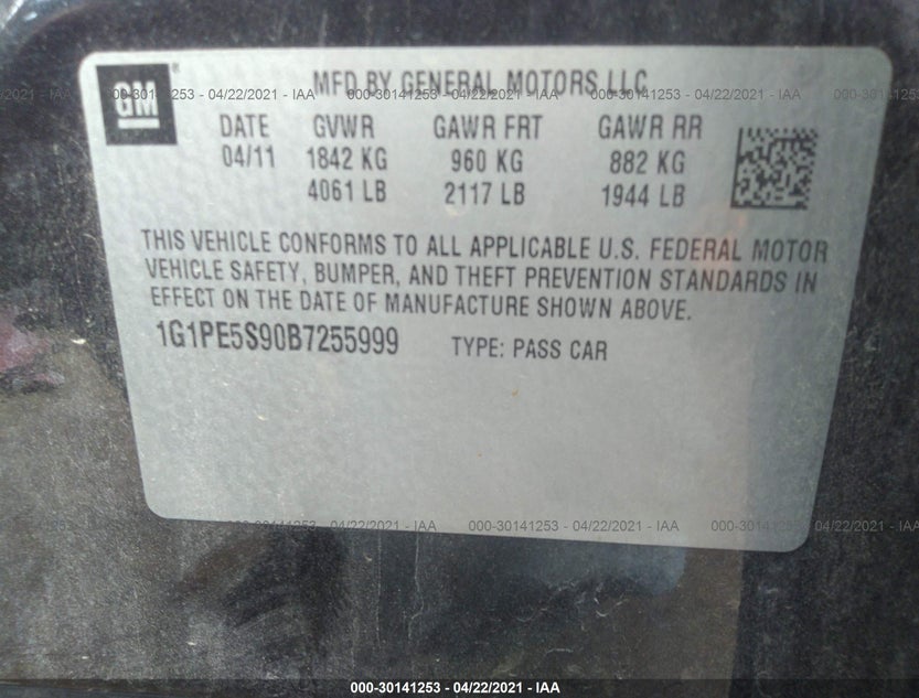 1G1PE5S90B7255999